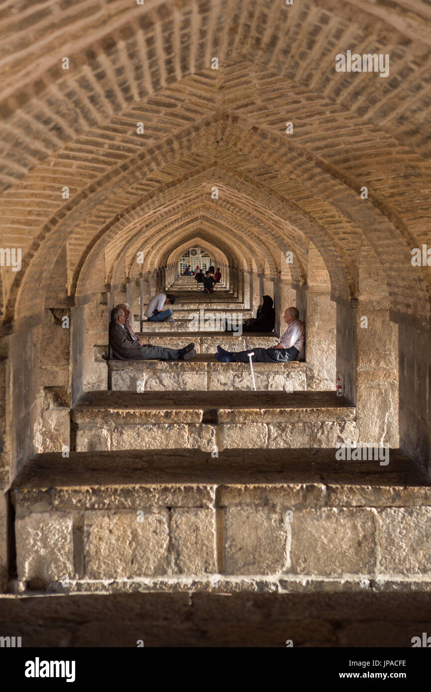 Iran, Esfahan City, Si-o-Seh Bridge, UNESCO World Heritage Stock Photo