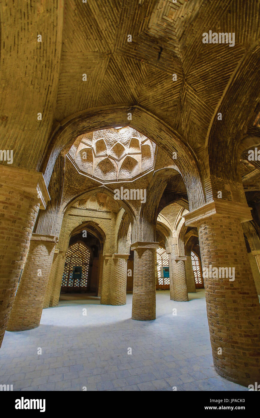 Iran, Esfahan City, Masjed-e Jame (Friday Mosque) UNESCO, World Heritage, UNESCO World Heritage, Prayer Hall, Stock Photo