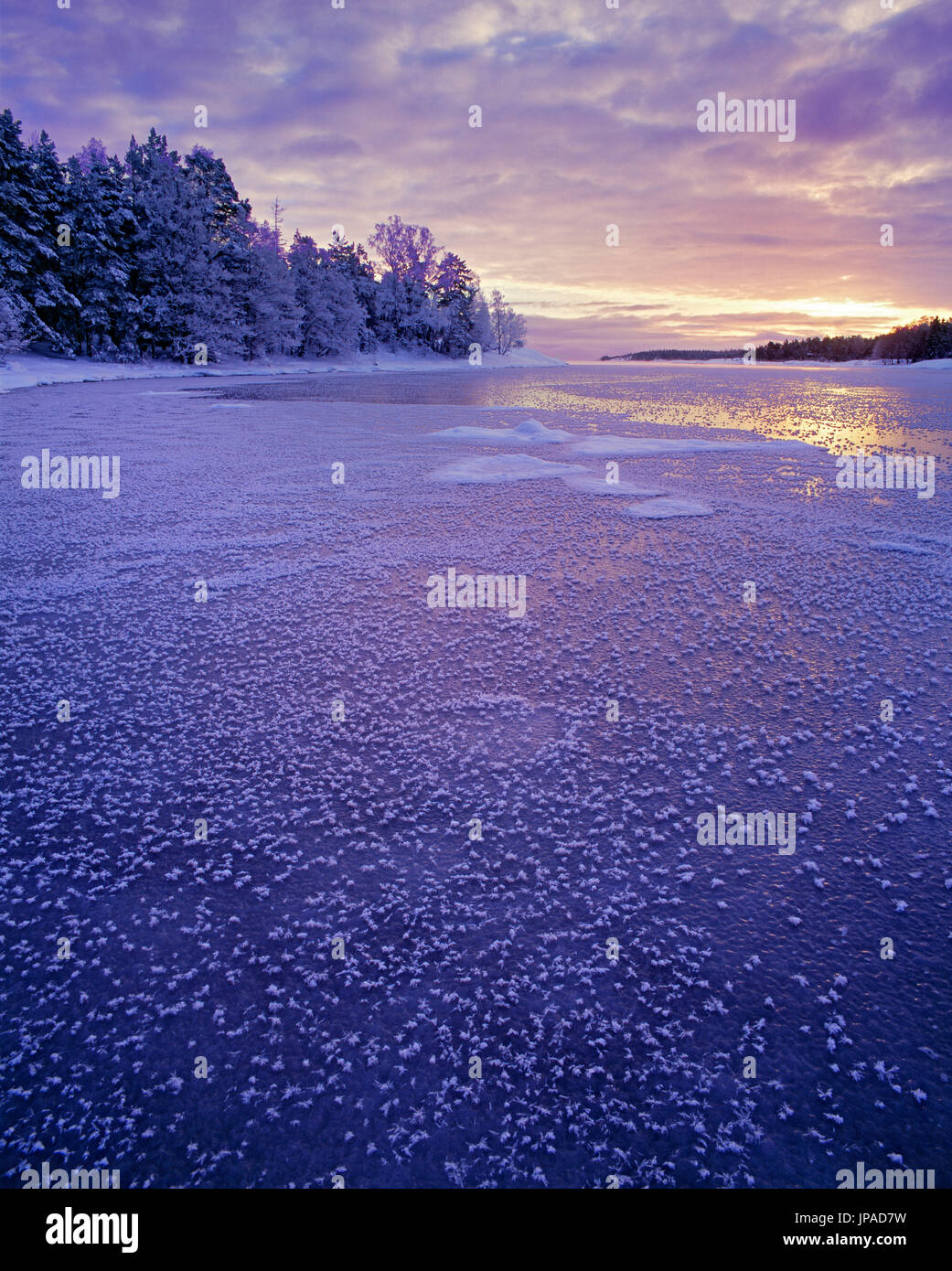 Sweden, Uppland, Väddö, baltic sea, frozen ice Stock Photo