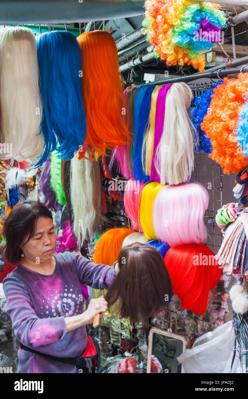 China, Hong Kong, Central, Pottinger Street, Wig Shop Stock Photo - Alamy