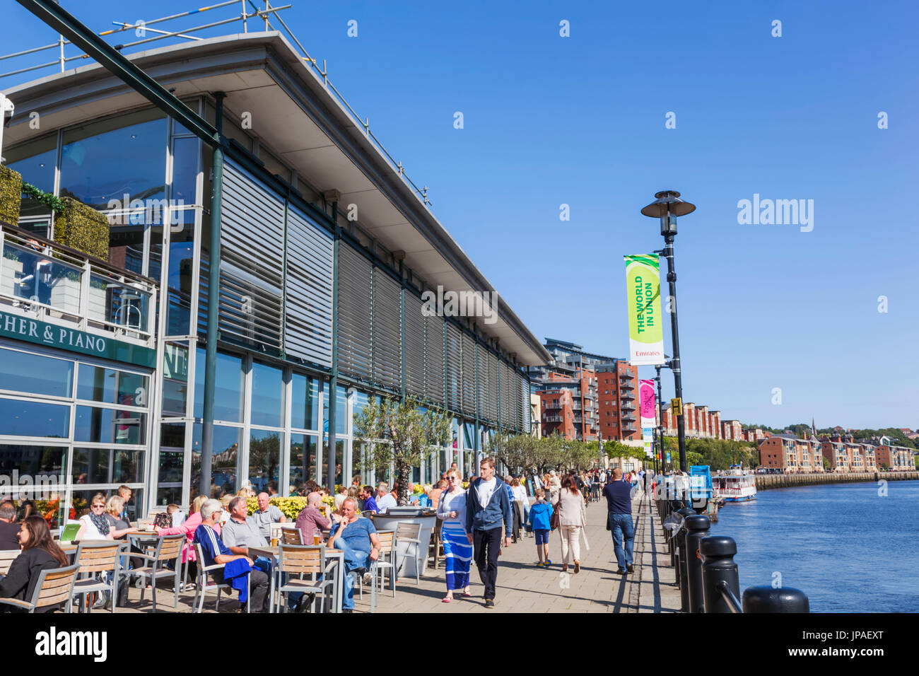 England, Tyne and Wear, Newcastle, Riverfront Restaurant Stock Photo