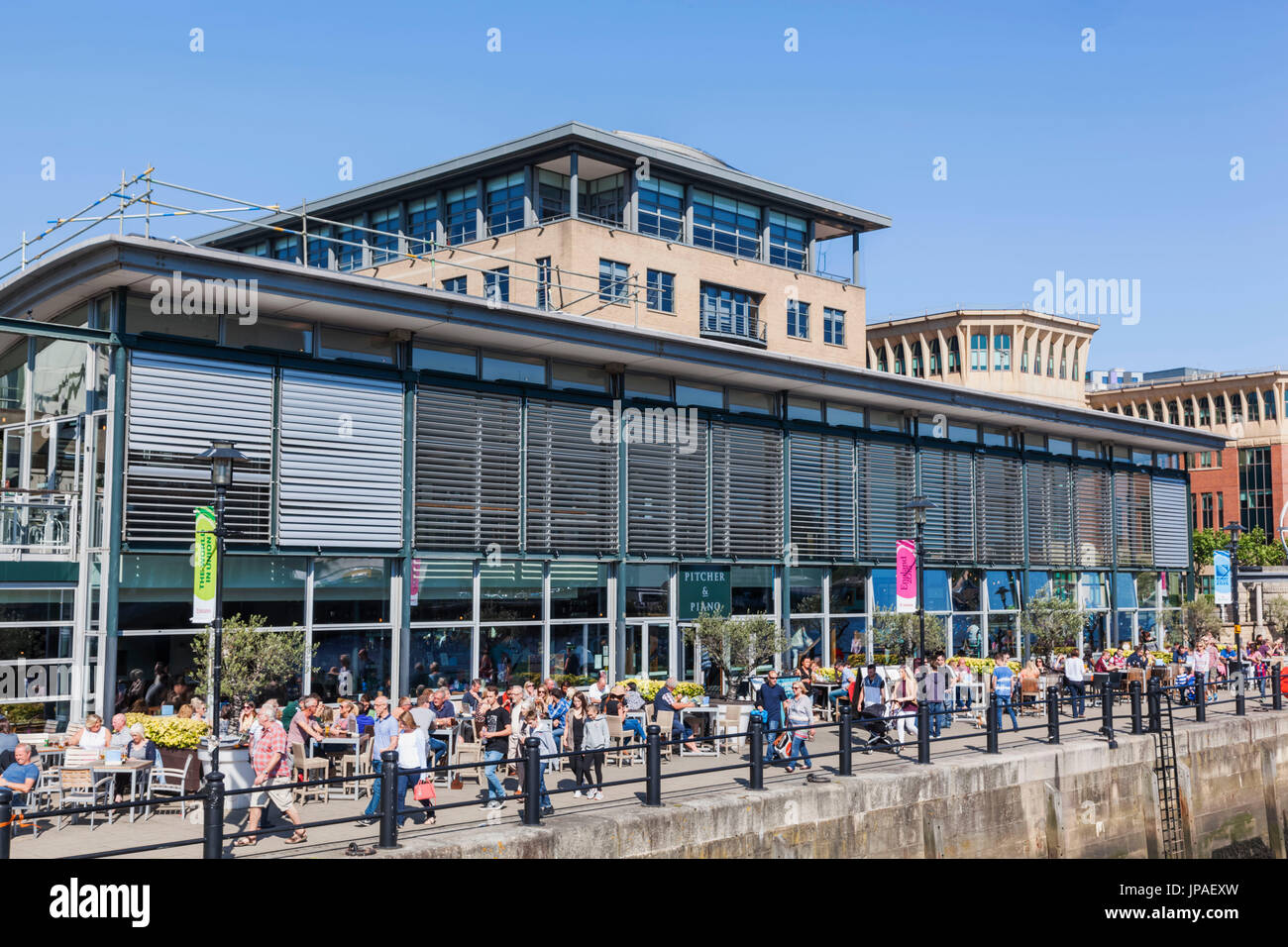 England, Tyne and Wear, Newcastle, Riverfront Restaurant Stock Photo