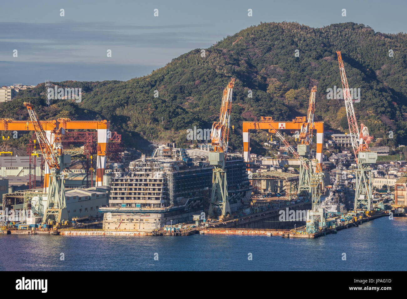 Japan, Kyushu , Nagasaki City, Nagasaki Shipyards Stock Photo