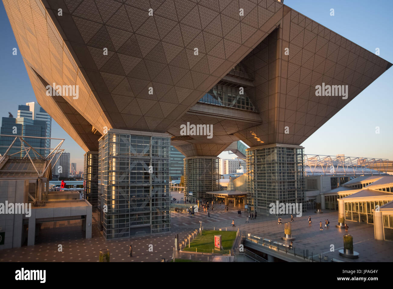 Japan, Tokyo City, Odaiba District, Tokyo Big Sight Building, International Exhibition Center Stock Photo