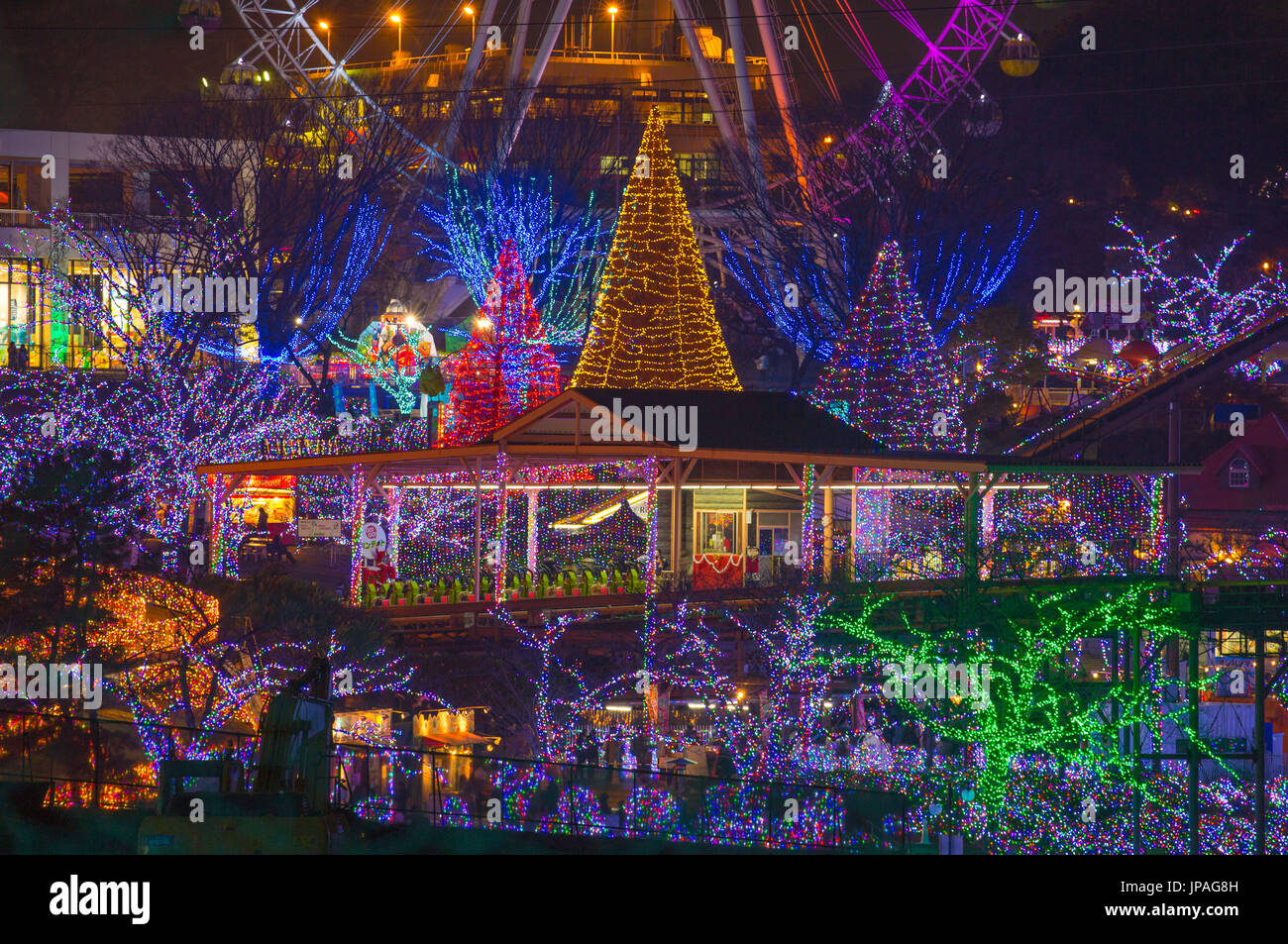 Japan, Tokyo City, Yomiuri Land at night Stock Photo