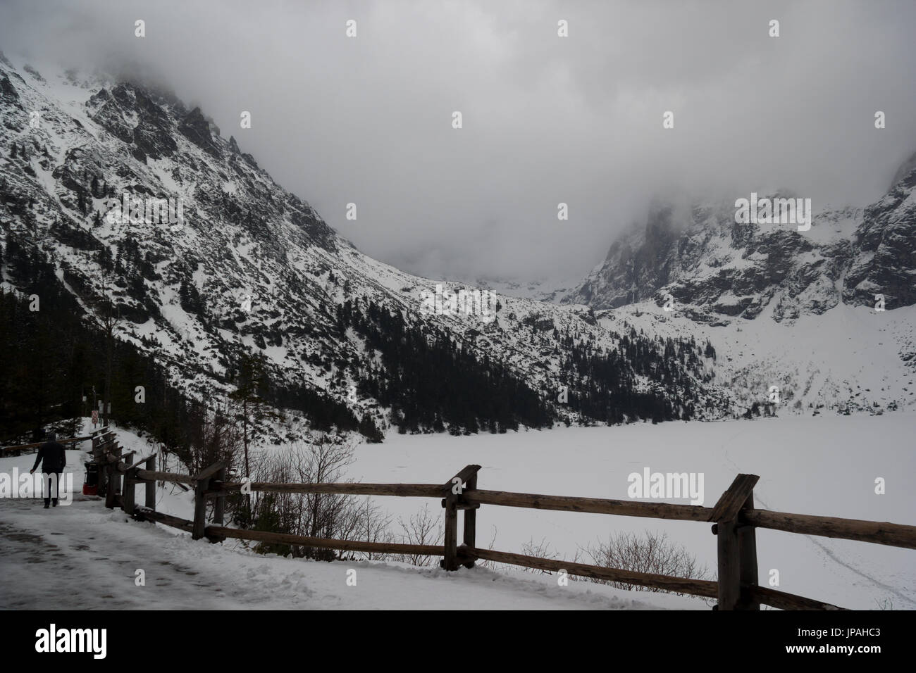 Morskie Oko mountain lake in winter, Tatra Mountains Stock Photo