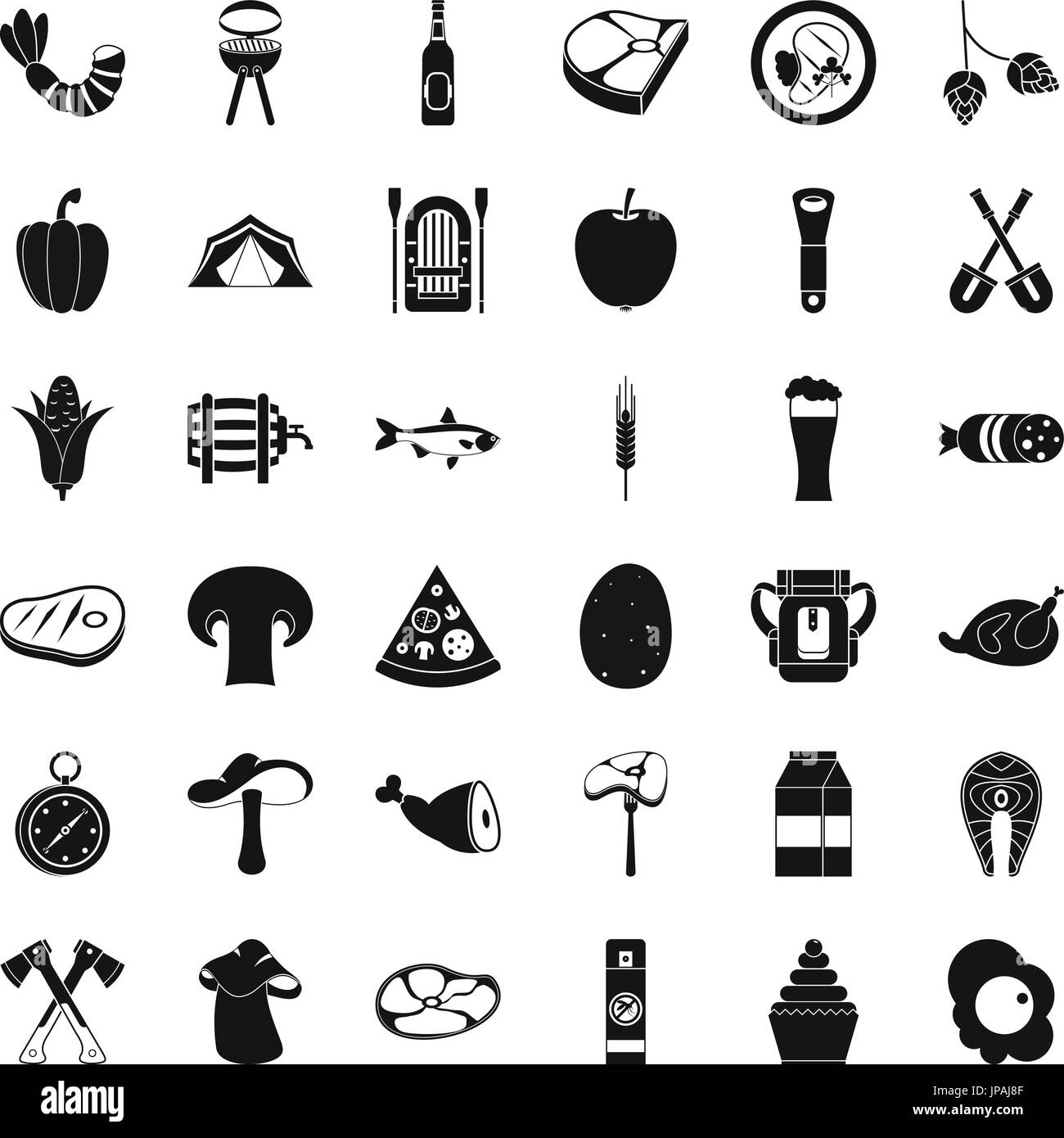 Nature barbecue icons set, simple style Stock Vector Image & Art - Alamy