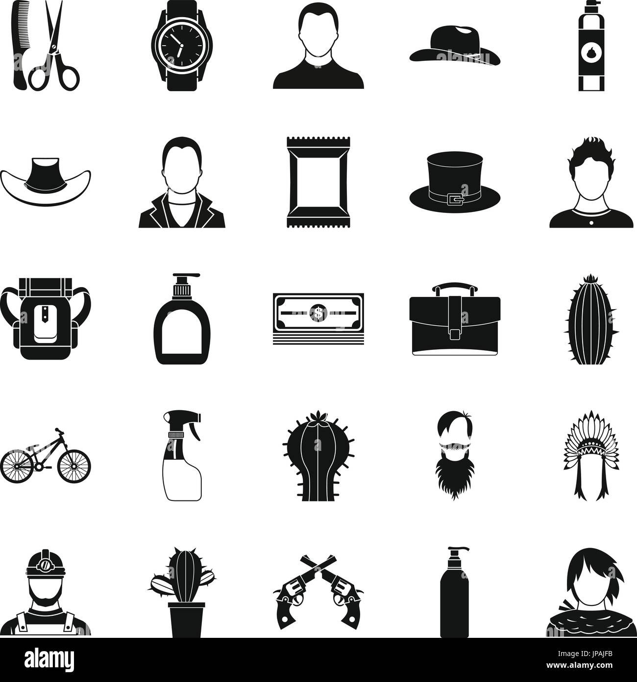 Wild west icons set, simple style Stock Vector Image & Art - Alamy