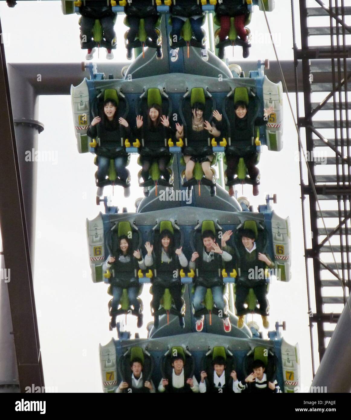 Invitees enjoy a new Flying Dinosaur themed roller coaster at Universal