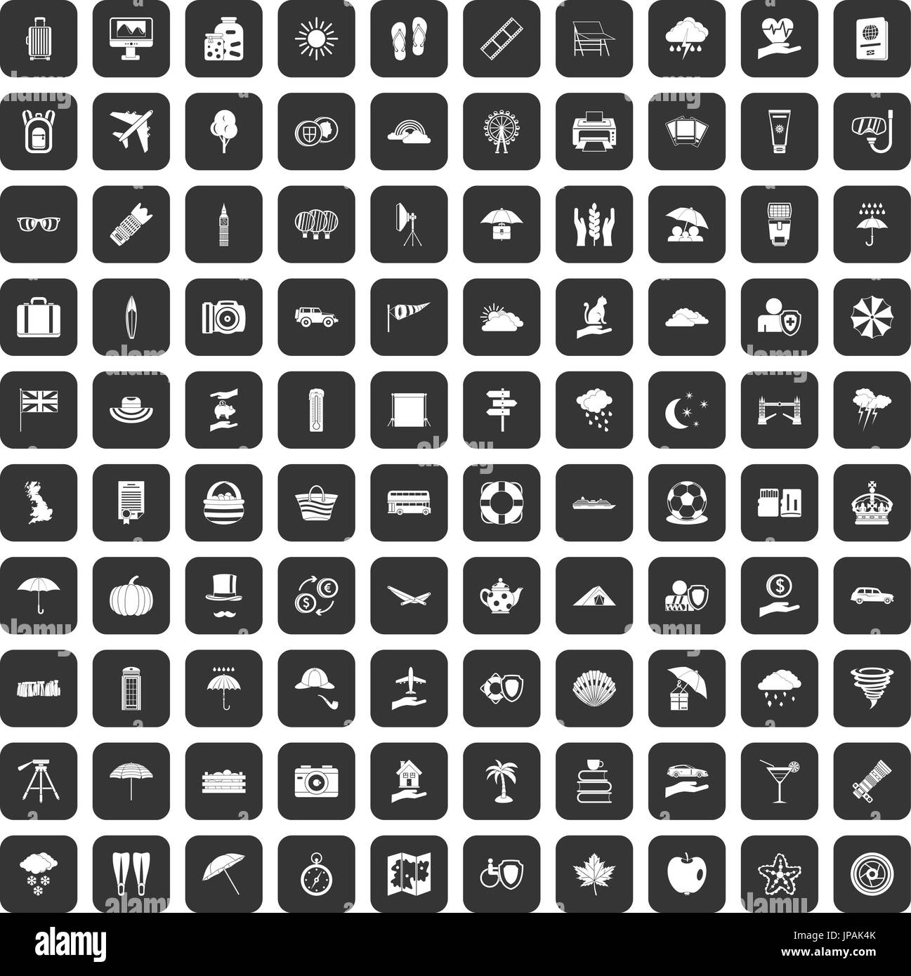 100 umbrella icons set black Stock Vector Image & Art - Alamy