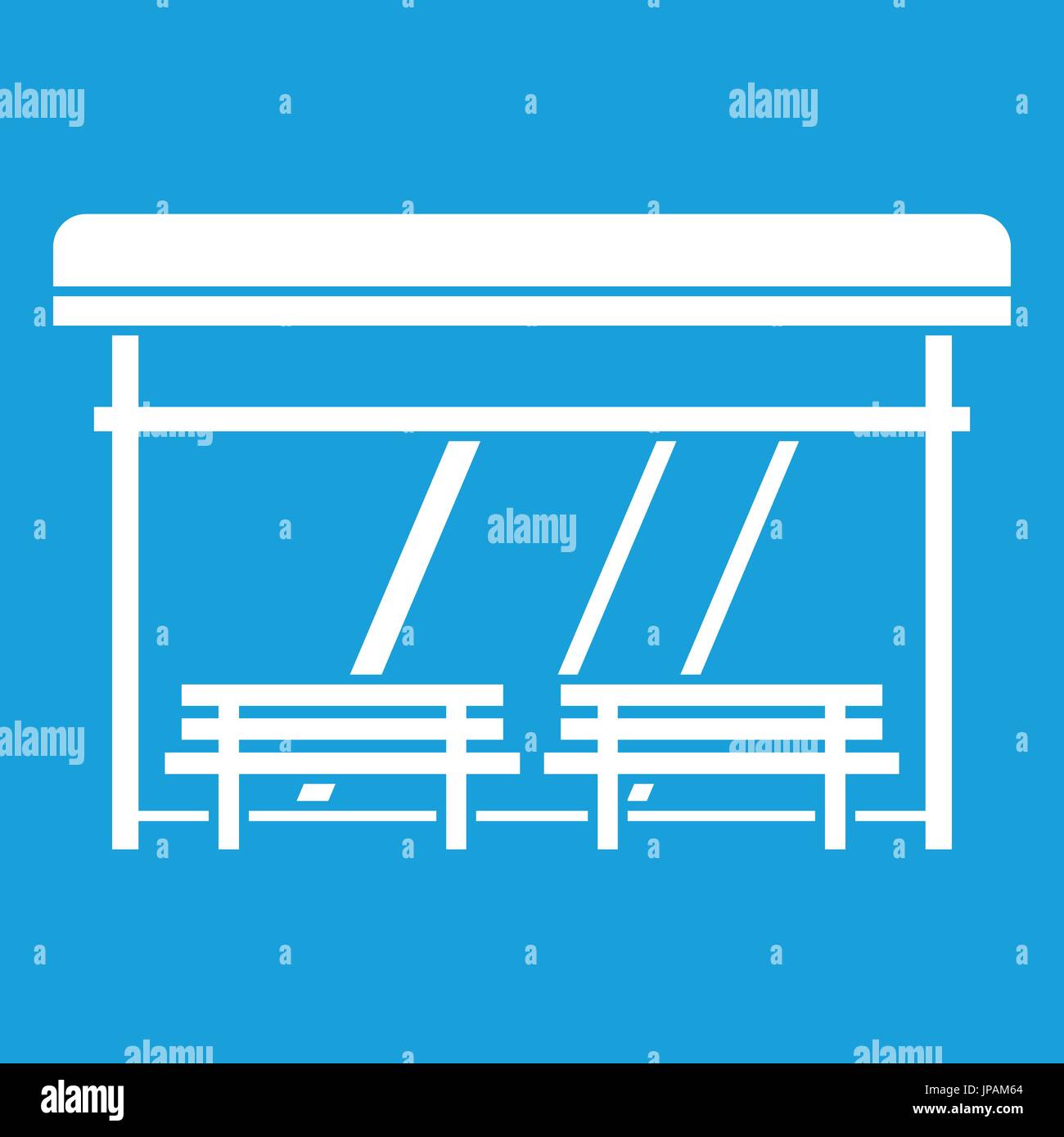 Bus Stop Icon White Stock Vector Image Art Alamy
