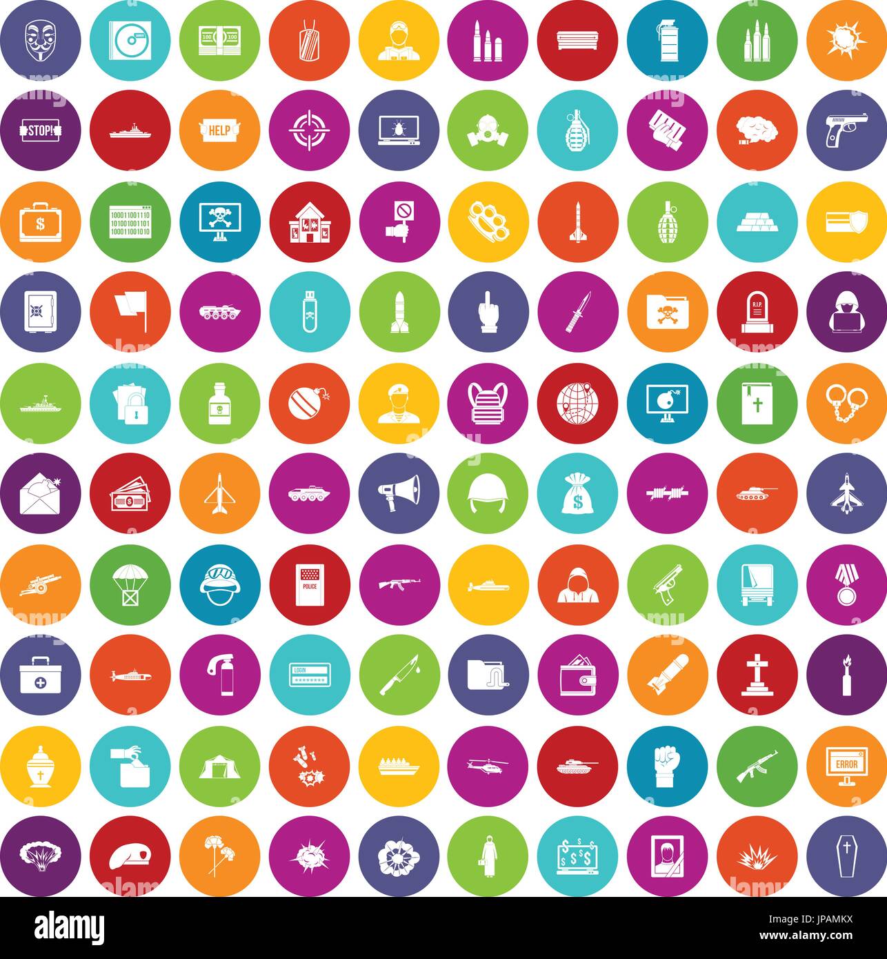 100 war icons set color Stock Vector Image & Art - Alamy