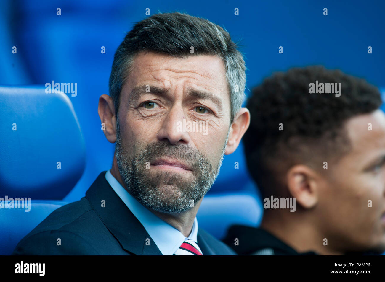 Rangers FC manager Pedro Caixinha in the dugout Picture Dean Atkins Stock Photo