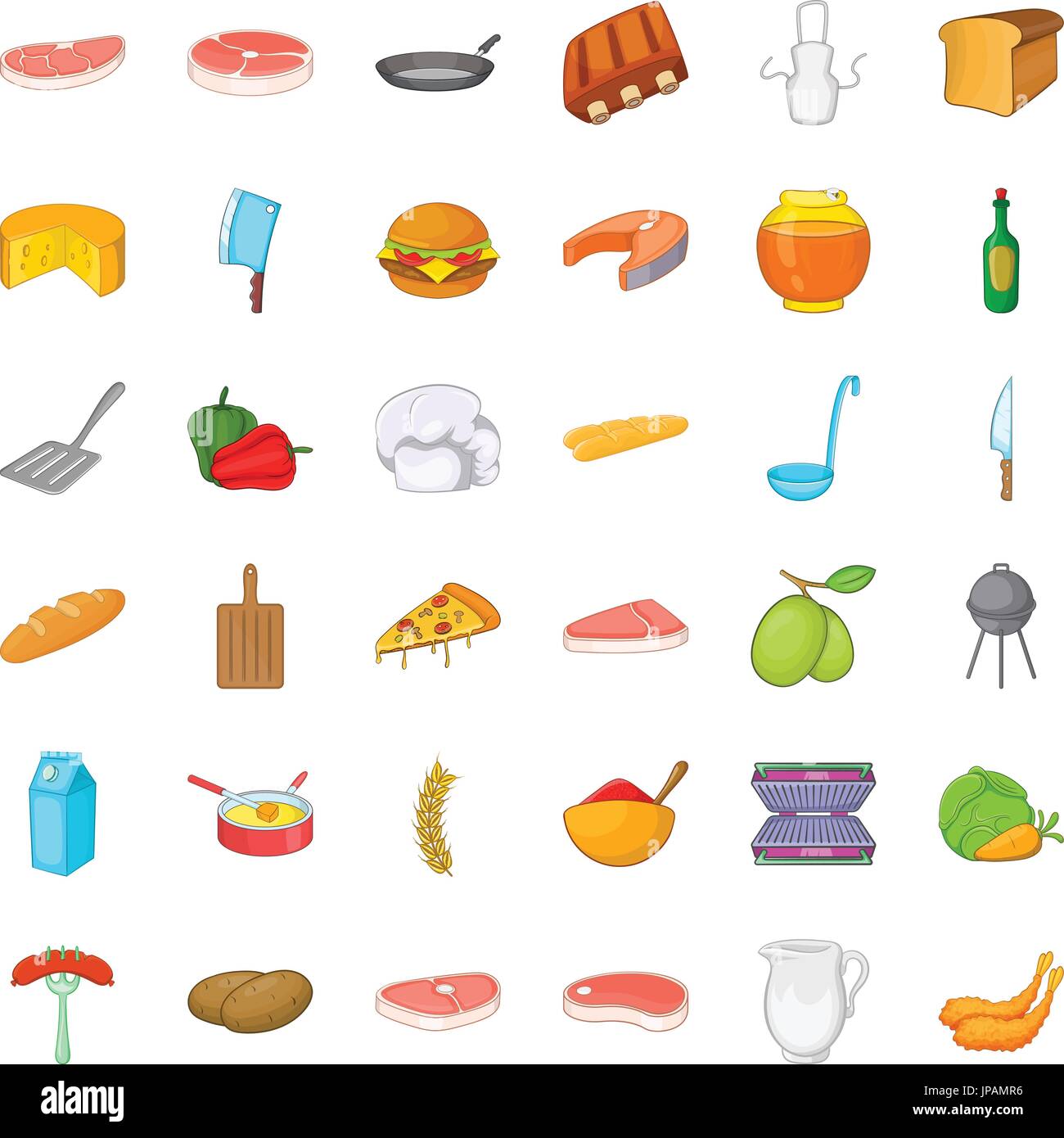 Bbq icons set, cartoon style Stock Vector Image & Art - Alamy