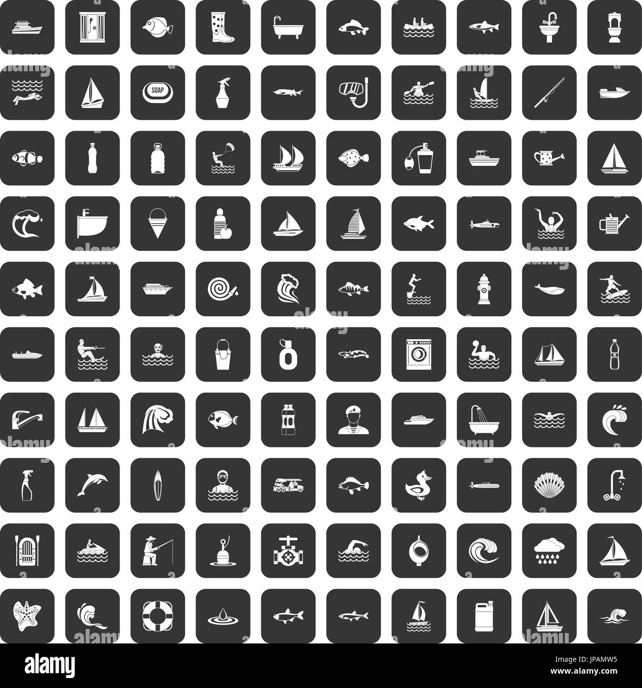 100 water icons set black Stock Vector Image & Art - Alamy