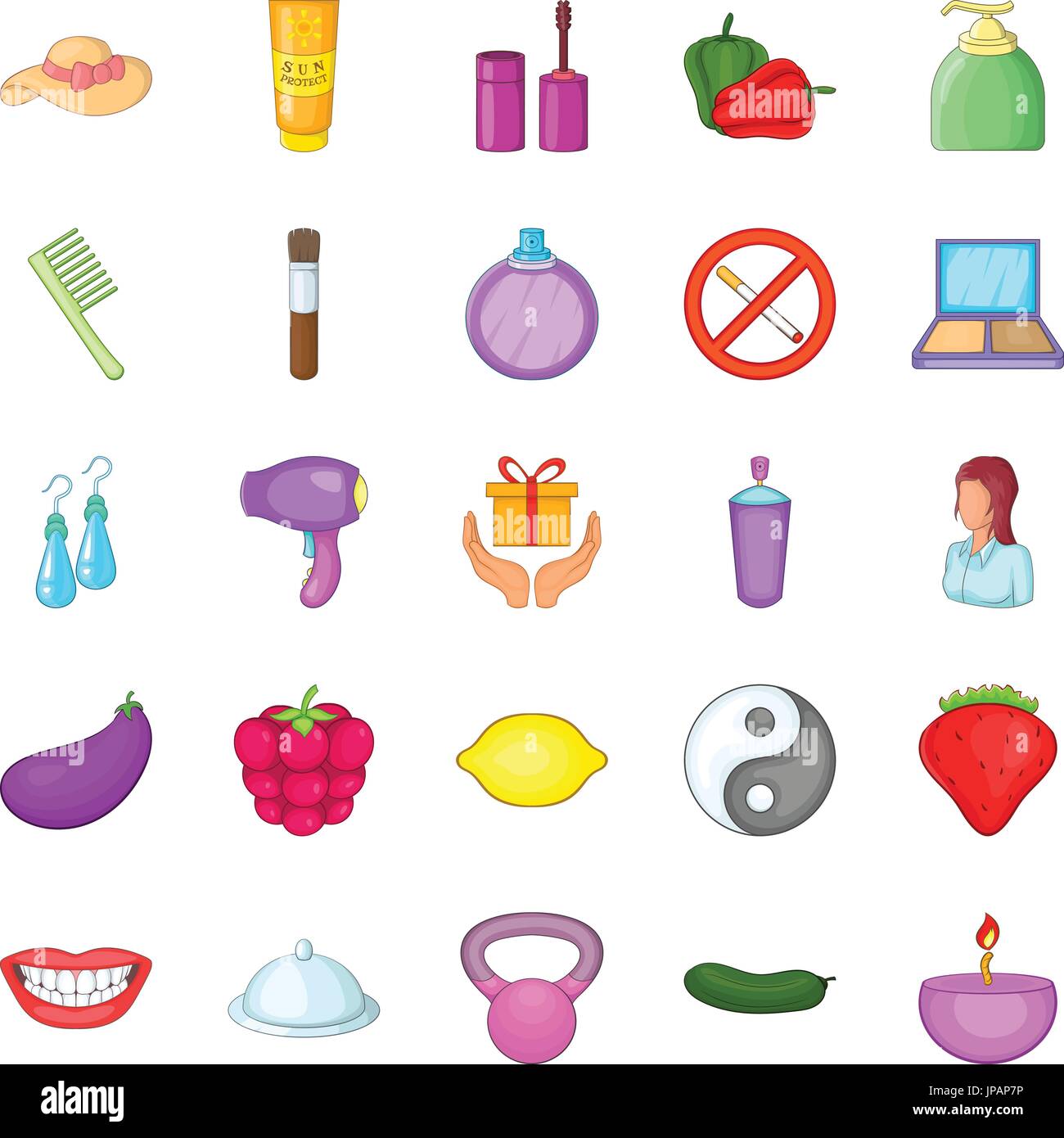 Korean cosmetics icons set, cartoon style Stock Vector Image & Art - Alamy