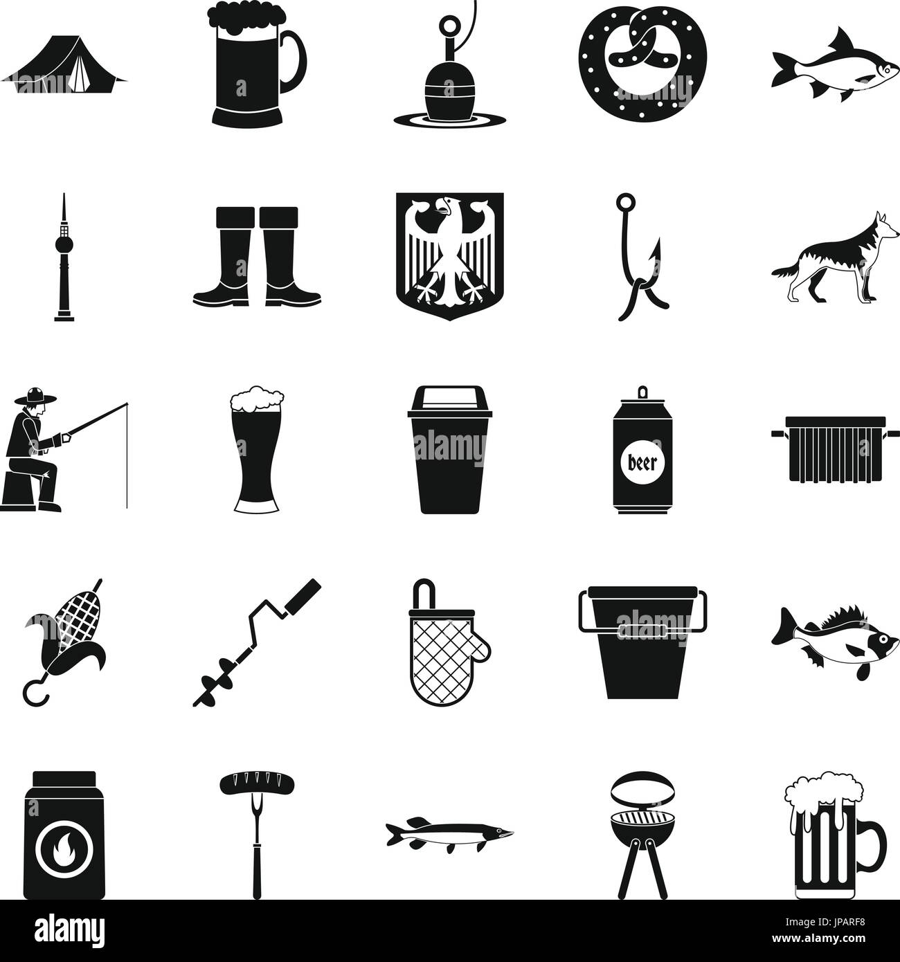 Fishing icons set, simple style Stock Vector Image & Art - Alamy