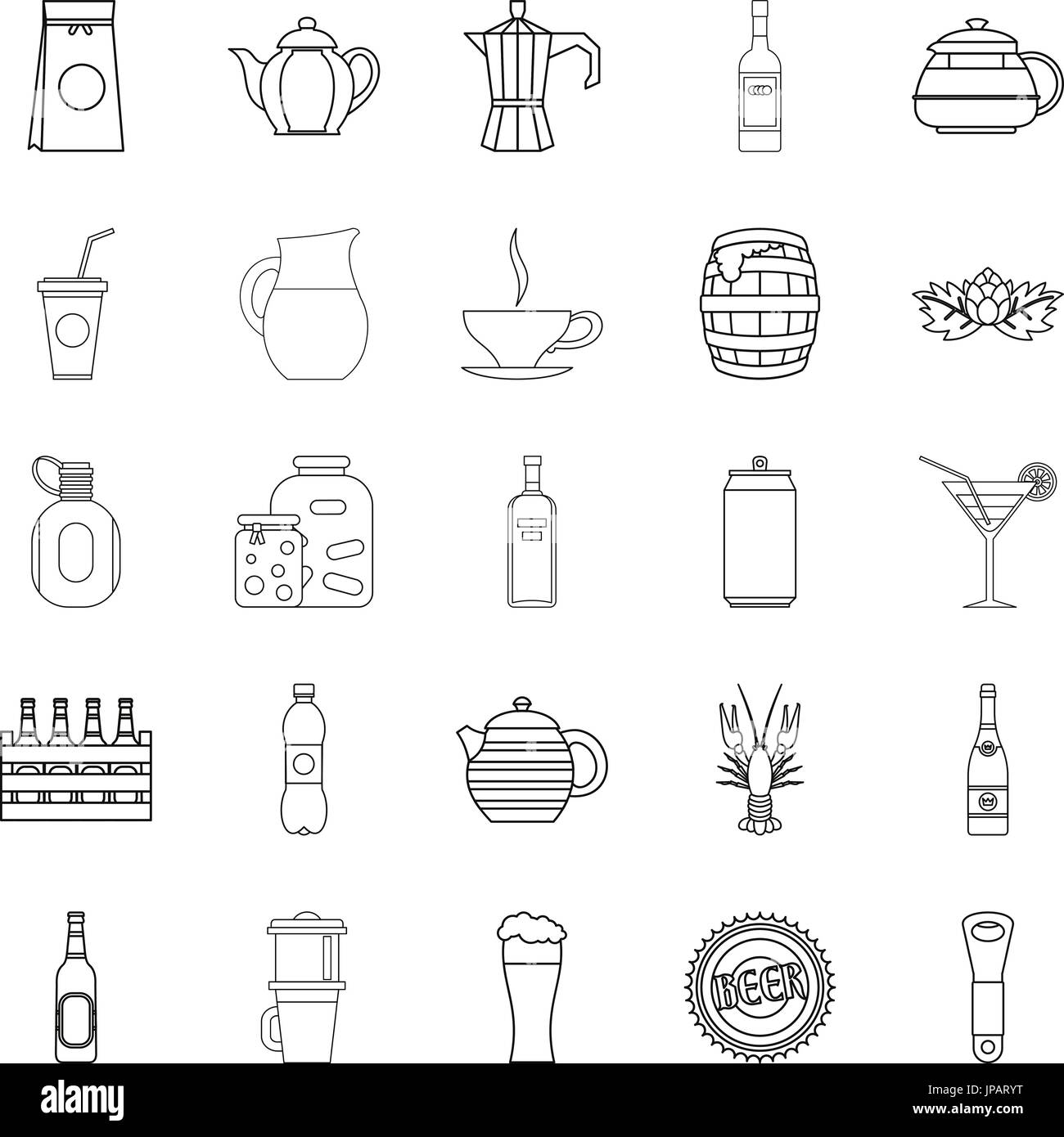 Juice icons set, outline style Stock Vector Image & Art - Alamy