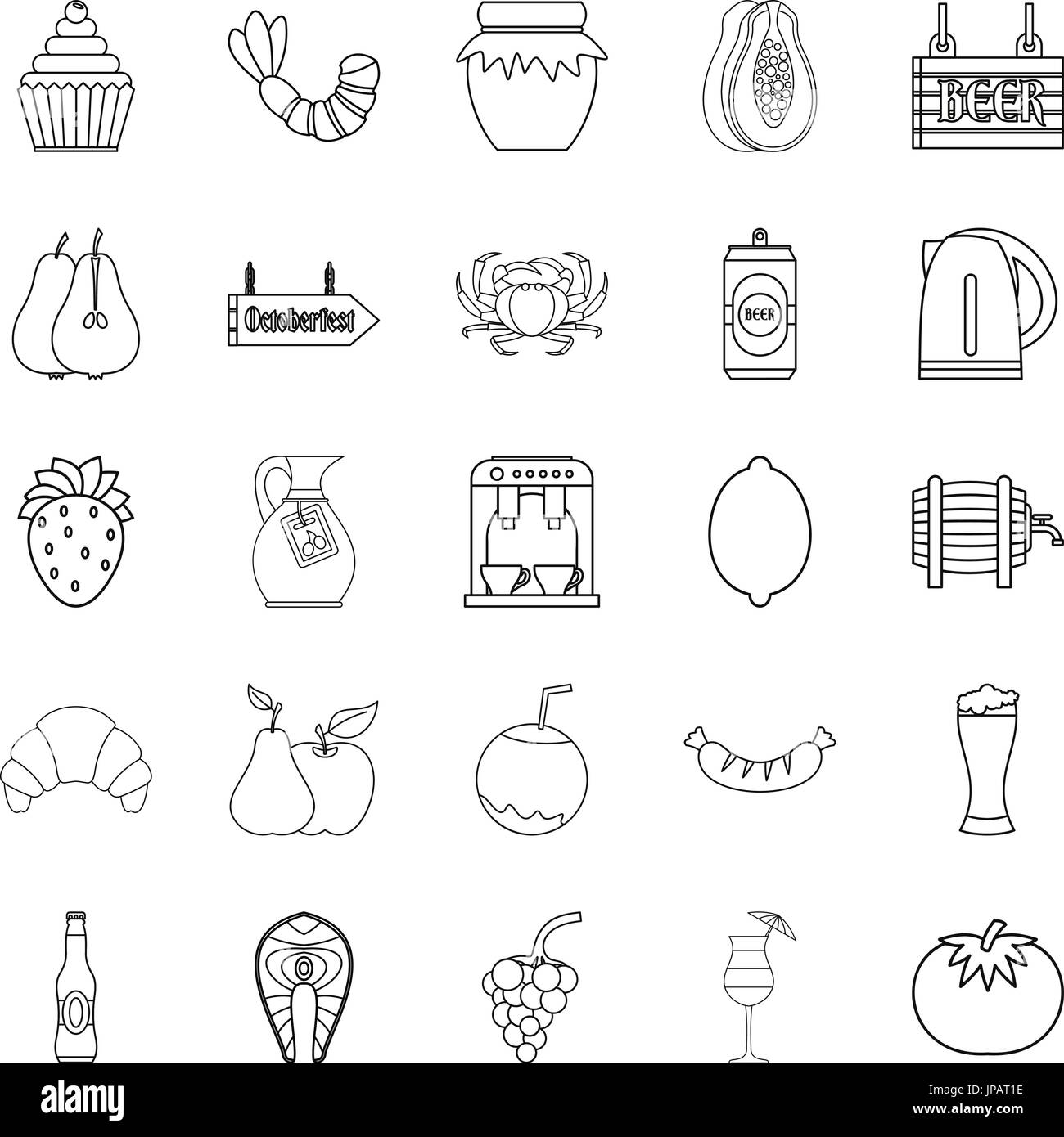 Picnic icons set, outline style Stock Vector Image & Art - Alamy