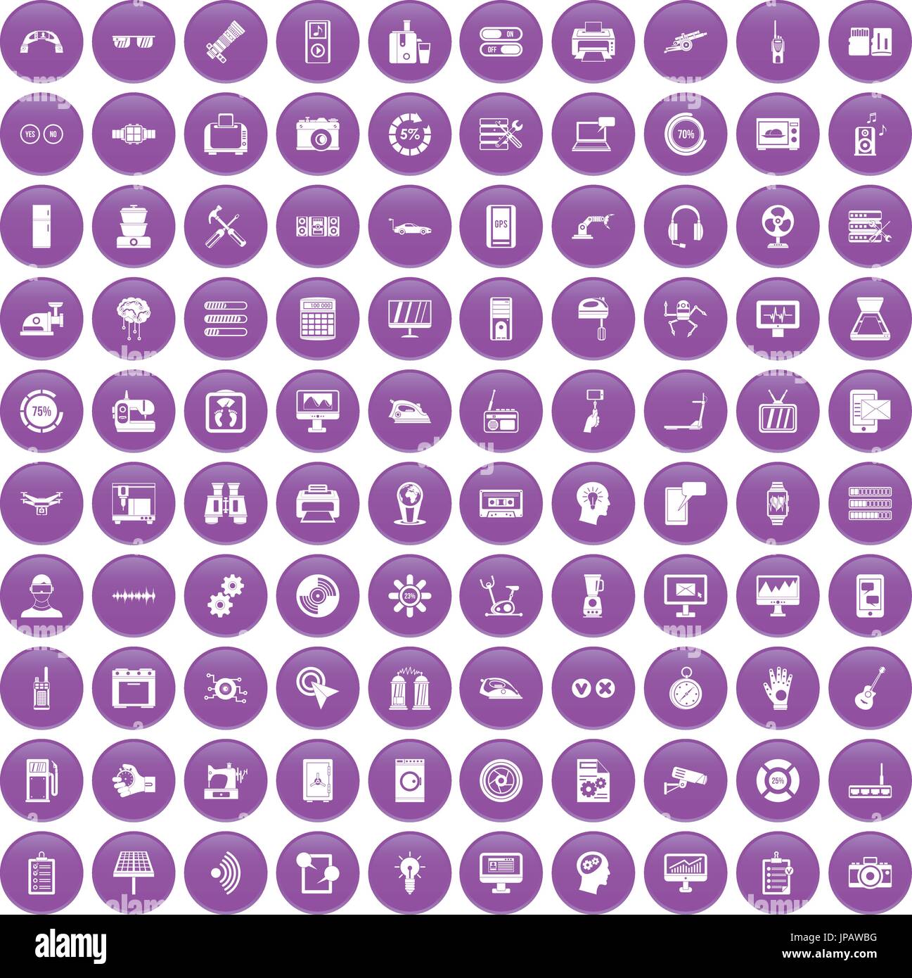 100 set purple Stock Vector