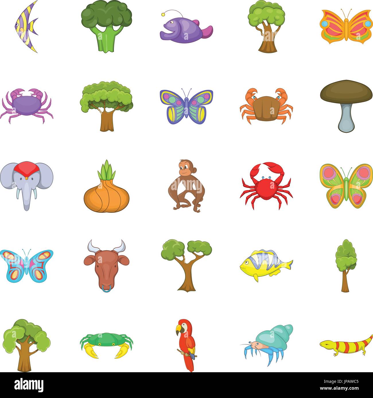 African animals icons set, cartoon style Stock Vector Image & Art - Alamy