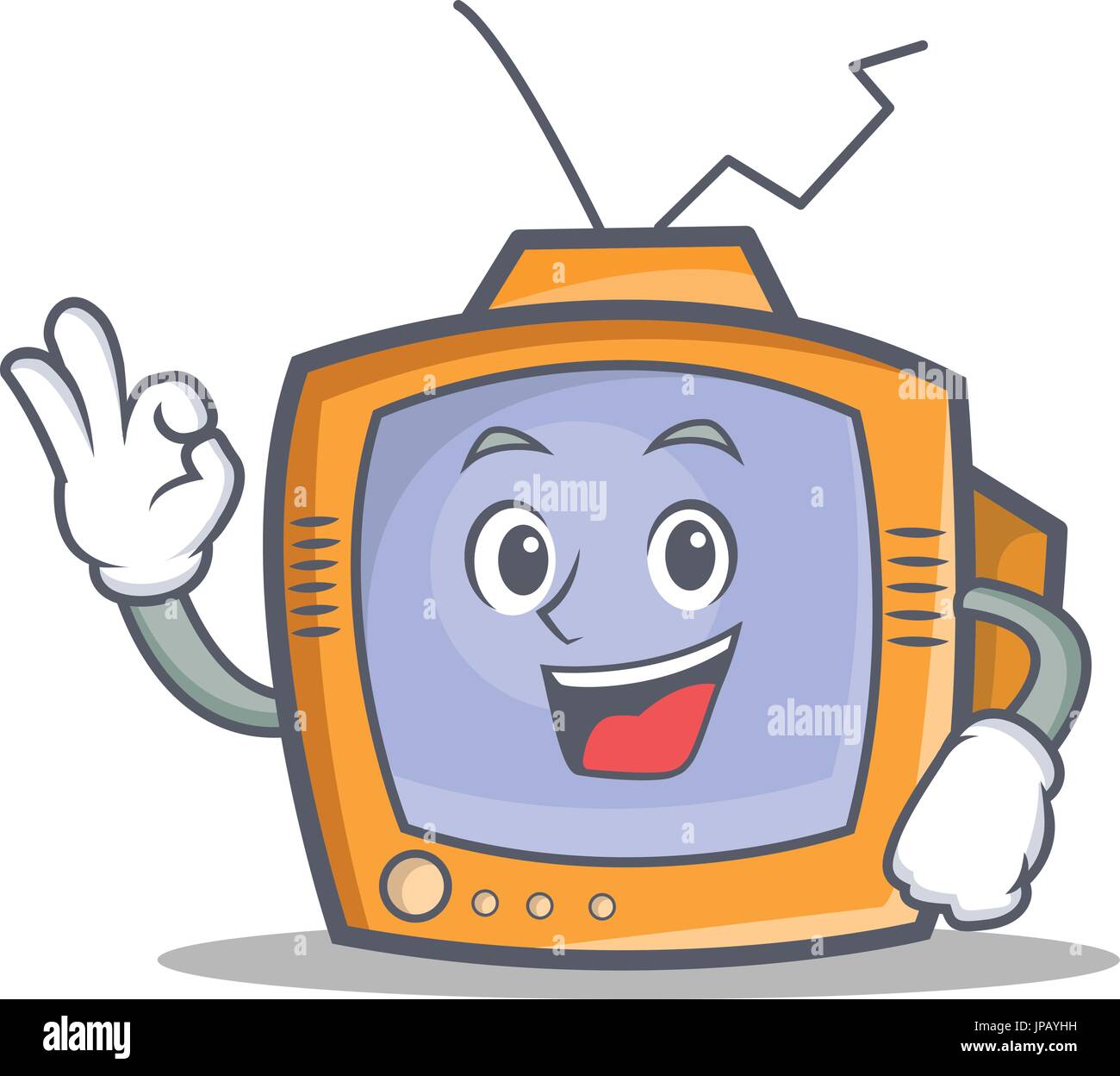 Okay TV character cartoon object Stock Vector