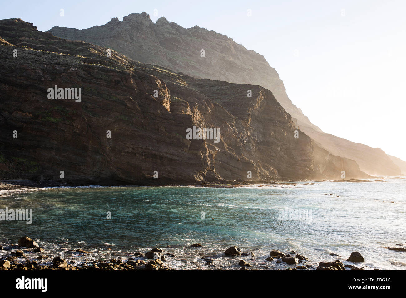 View on the rocks of Playa de Alojera, La Gomera Stock Photo