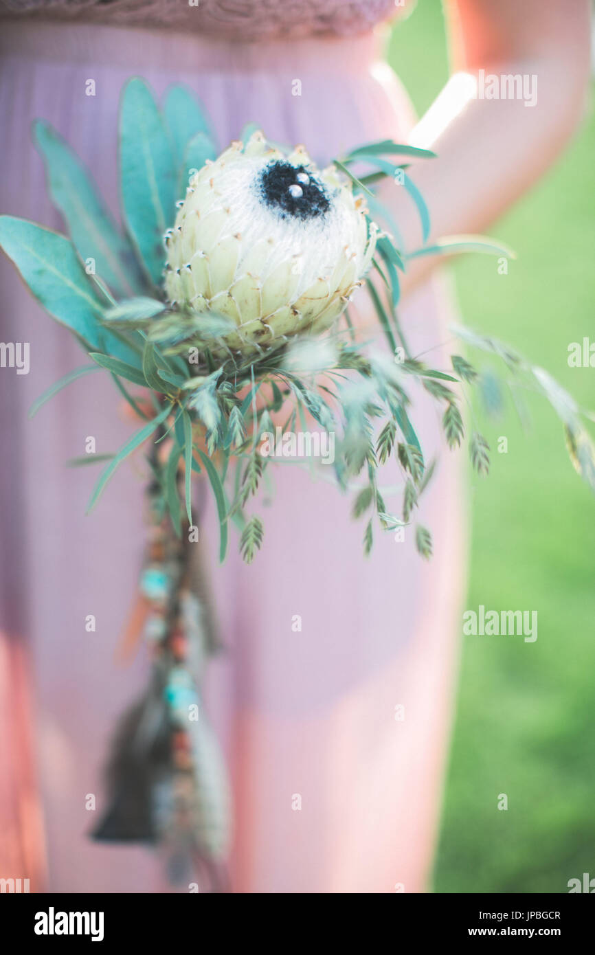 Alternative bridal bouquet, close up, Protea Stock Photo Alamy