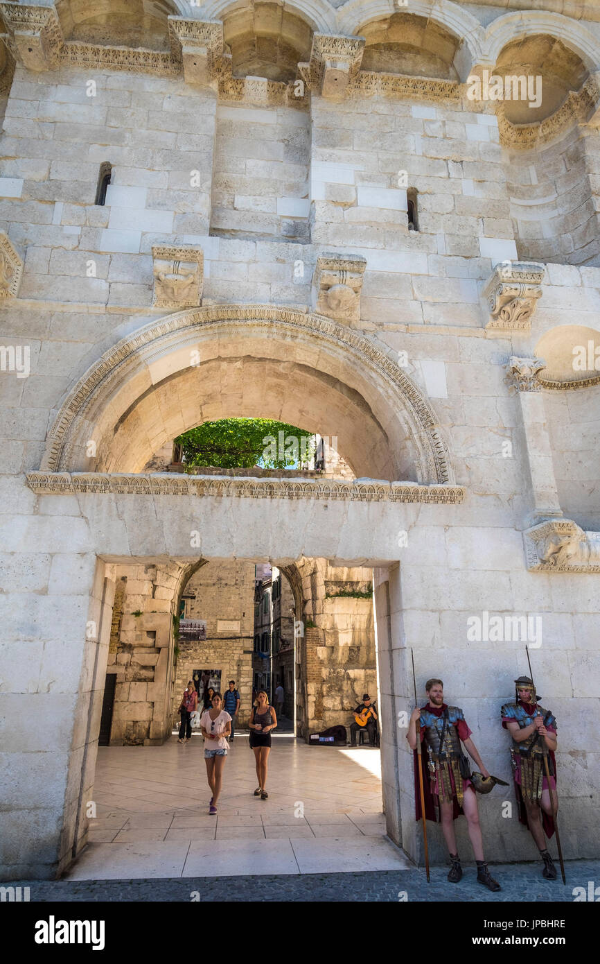 Split, Croatia - June 2, 2017: tourism at Diocletian's Palace in Split Old Town Dalmatia Stock Photo