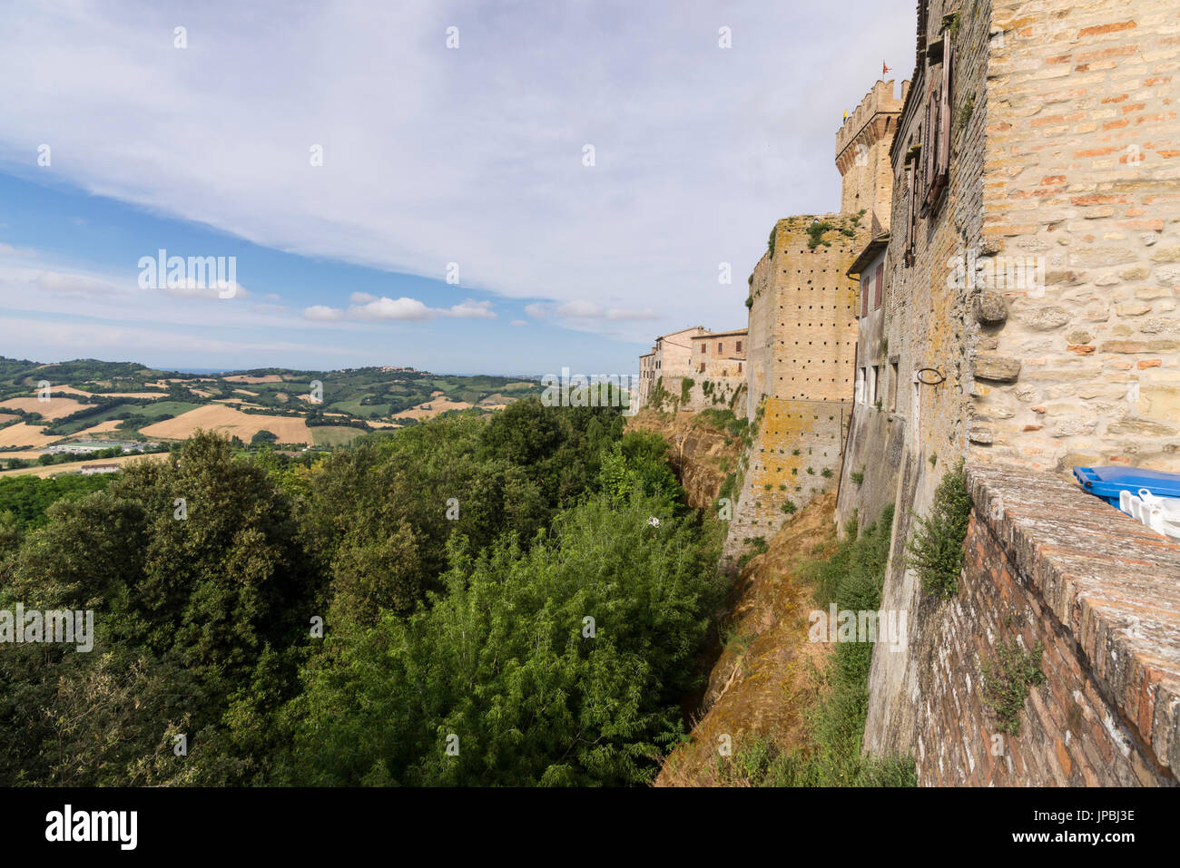 The castle and fortress of the medieval village perched on the hill Offagna Province of Ancona Marche italy Europe Stock Photo