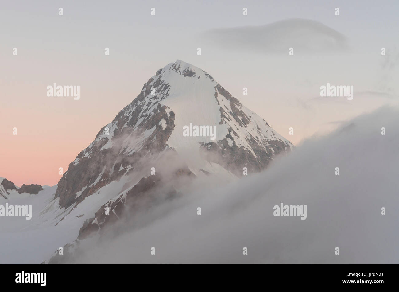 Konigspitze in the sunrise (Valtellina, Lombardy, Italian Alps) Stock Photo