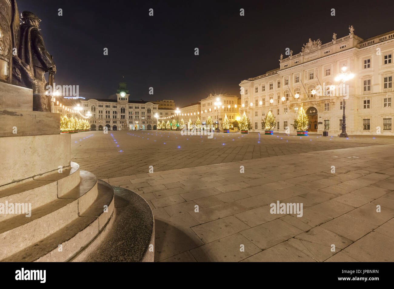 Europe, Italy, Friuli Venezia Giulia, Trieste, Unità d'Italia Square in Christmas time Stock Photo