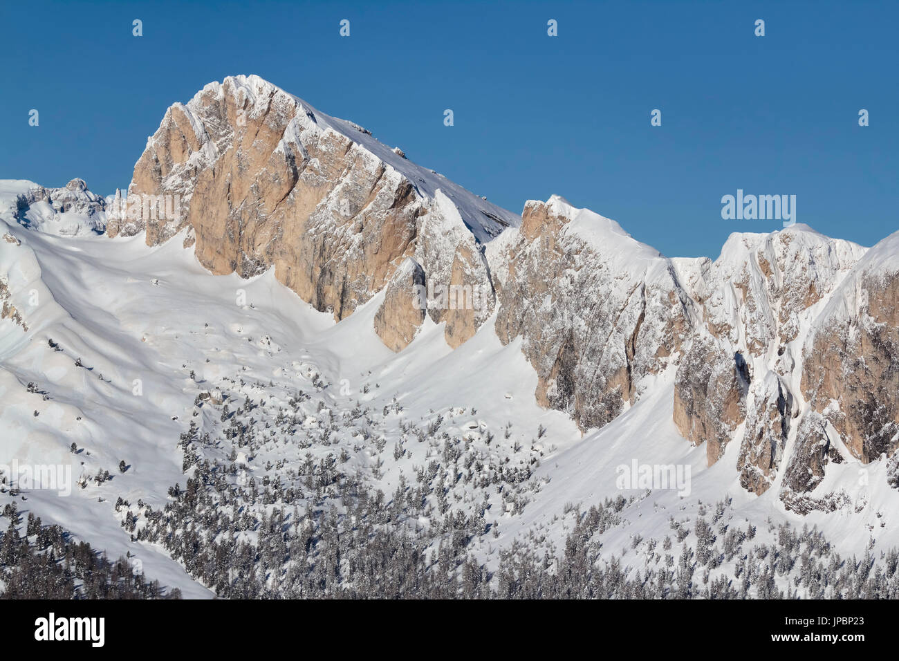 Europe, Italy, Veneto, Belluno, Agordino. The  mount Settsass in the municipality of Livinallongo del Col di Lana, Dolomites Stock Photo