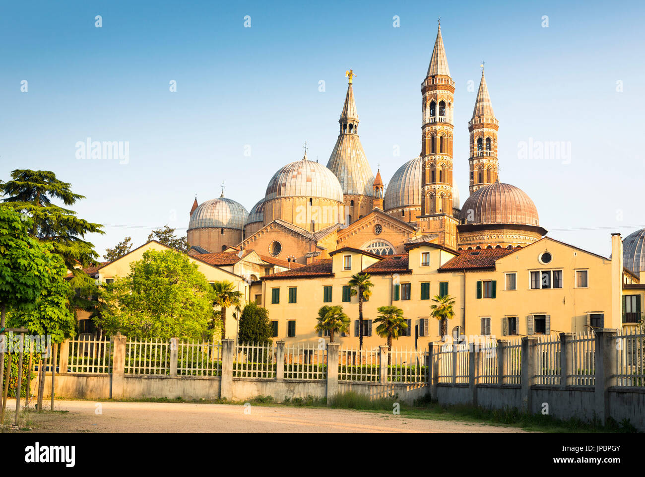an early morning shot of the backside of the St. Anthony's Catholic Church, Padua province, Veneto, Italy, Europe Stock Photo