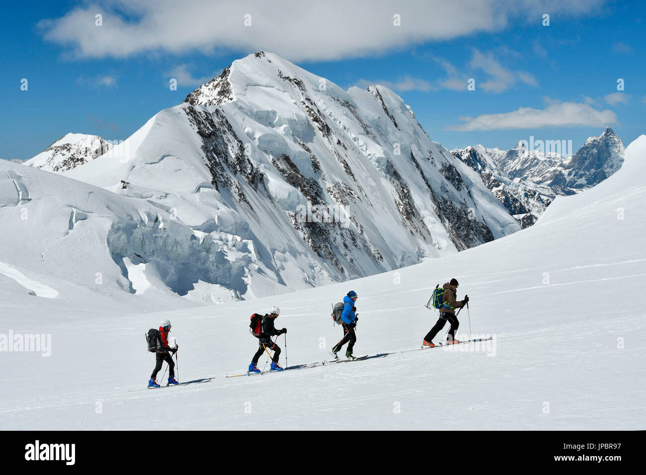 Climbing Capanna Margherita (Margherita hut),Monte Rosa, Aosta Valley