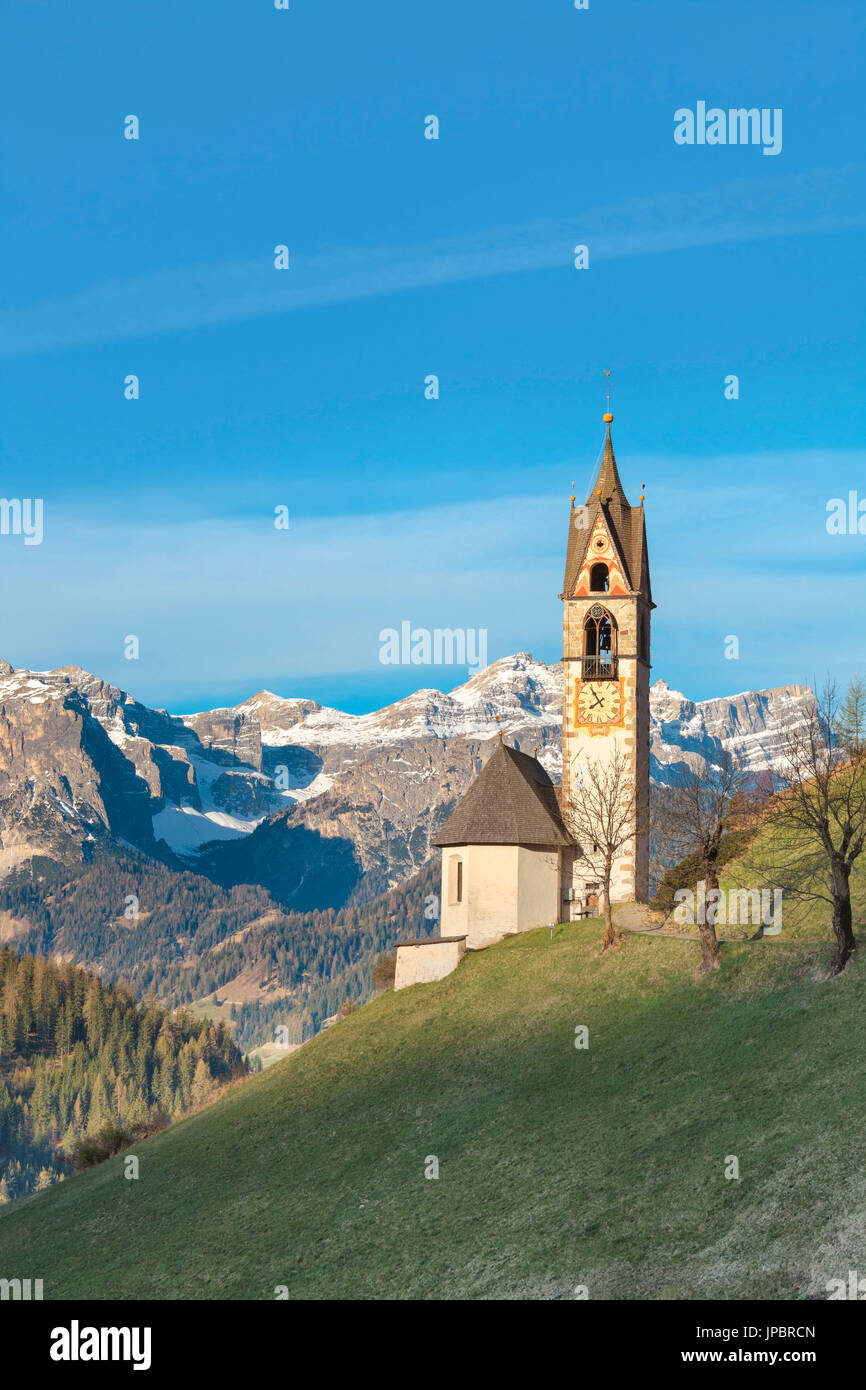 Europe, Italy, South Tyrol, St. Barbara chapel, Tolpei, La Valle, Val Badia, Dolomites Stock Photo