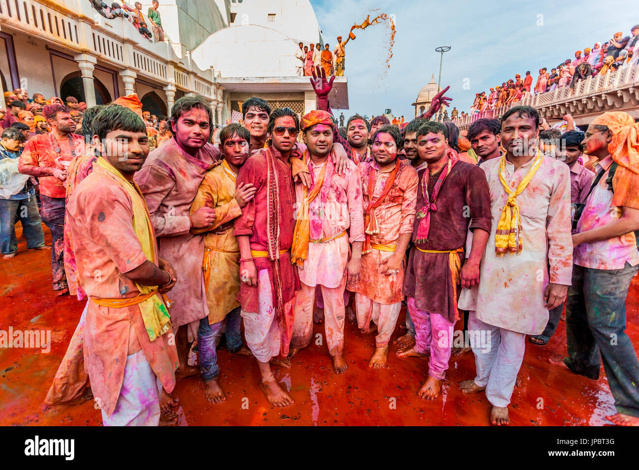 Asia, India, Uttar Pradesh, Nandgaon, Holi festival of Colors Stock Photo - Alamy