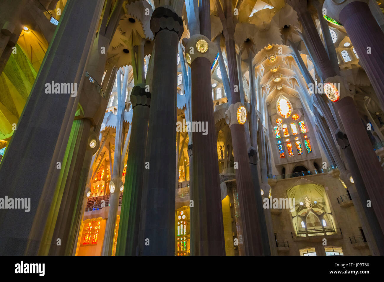 Spain, Barcelona, Sagrada Familia, Interior Stock Photo - Alamy