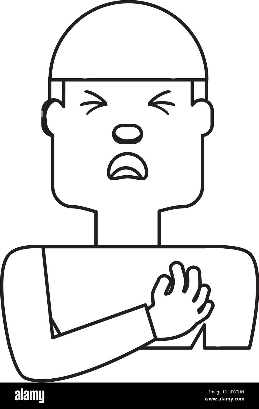 Man with heart attack face cartoon Stock Vector Image & Art Alamy