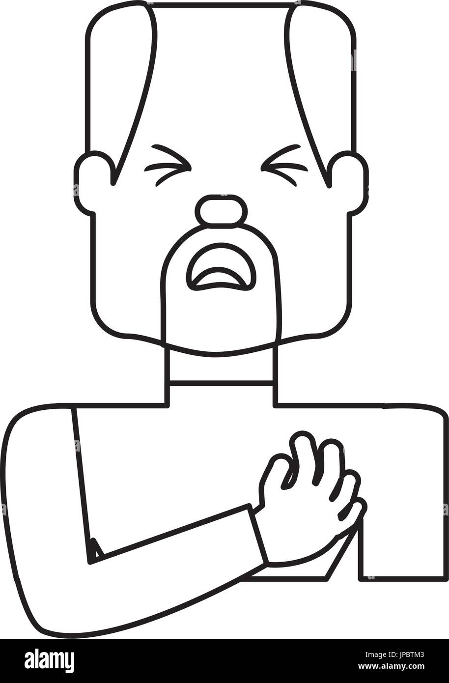 Man with heart attack face cartoon Stock Vector Image & Art Alamy