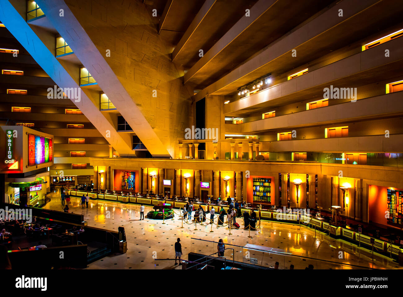 Usa check in desk inside luxor hotel hi-res stock photography and