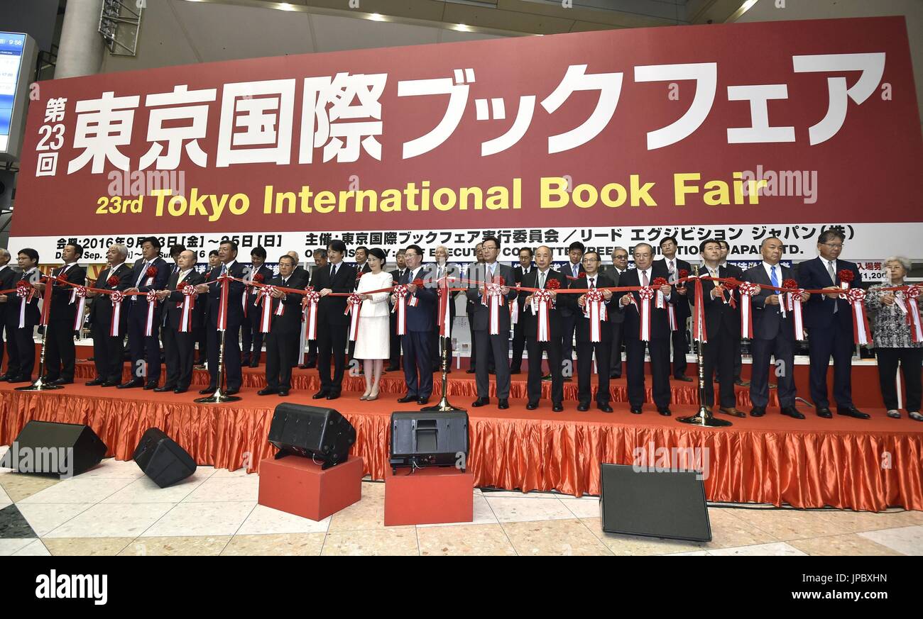 A tapecutting ceremony is held to open the Tokyo International Book