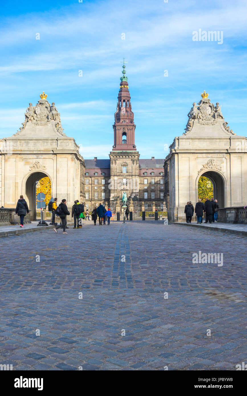 Copenhagen, Hovedstaden, Denmark, Northern Europe. Christiansborg Slot, Christiansborg Palace. Stock Photo