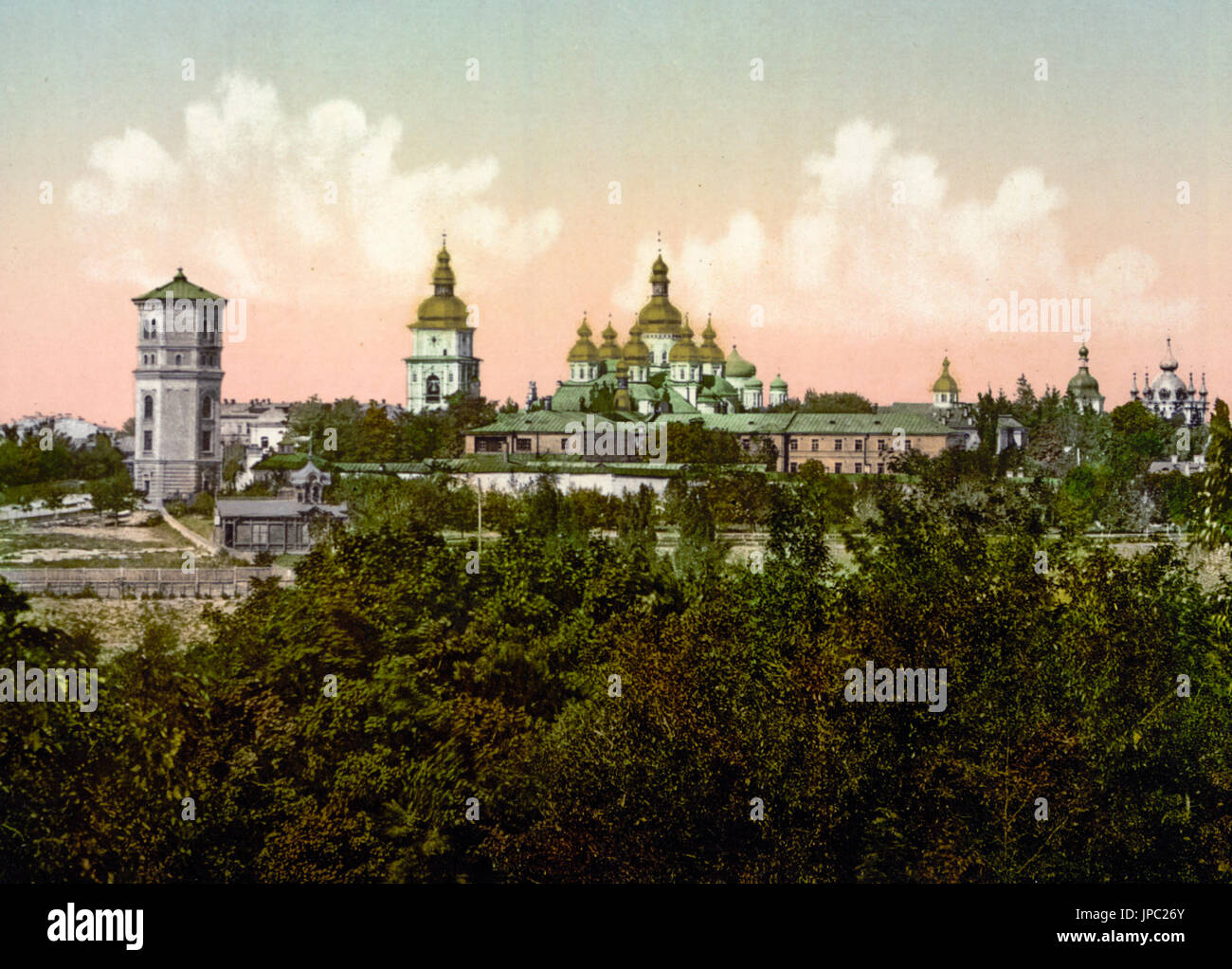 St. Michael Monastery, Kiev, Ukraine, circa 1890 Stock Photo