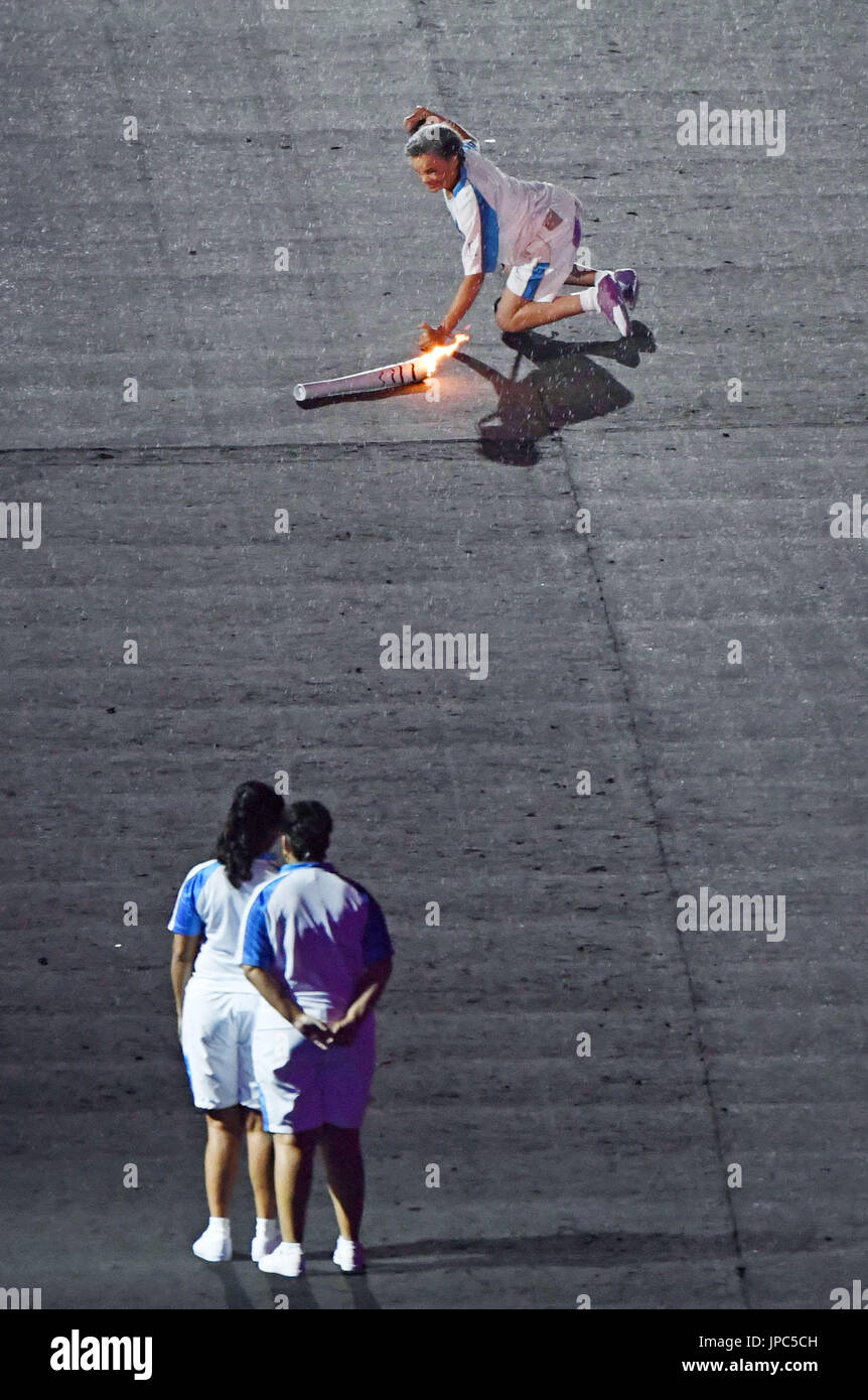 Former Brazilian Paralympian Marcia Malsar, the third from last runner