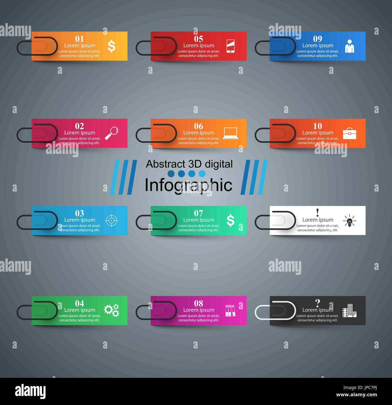 3D infographic design template and marketing icons Stock Vector Image ...