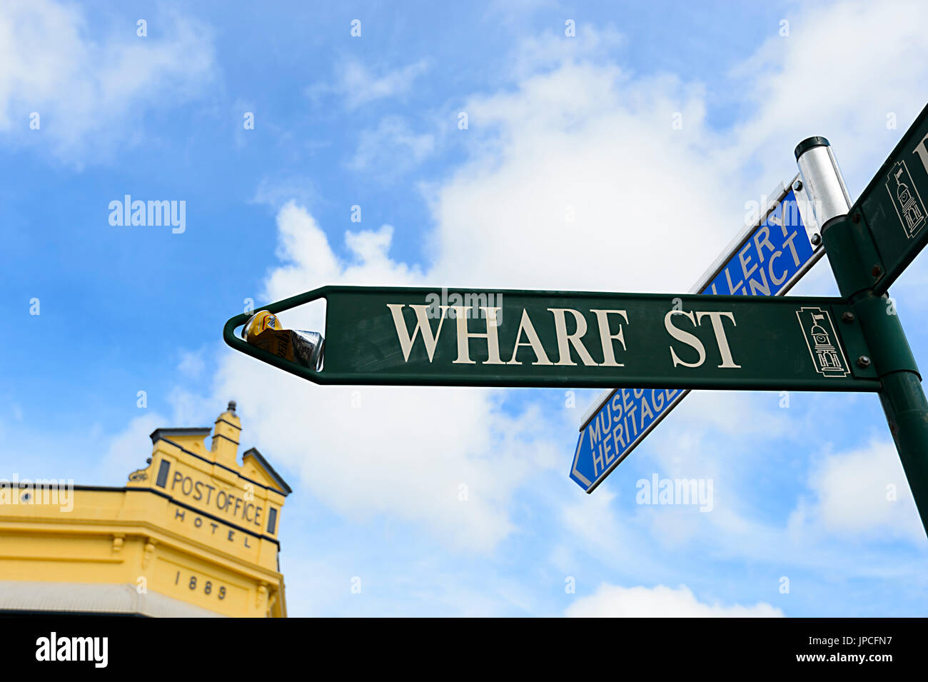 Wharf Street sign, Maryborough, Queensland, QLD, Australia Stock Photo