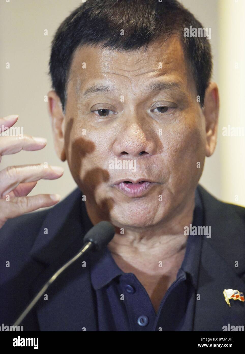 Philippine President Rodrigo Duterte holds a press conference in
