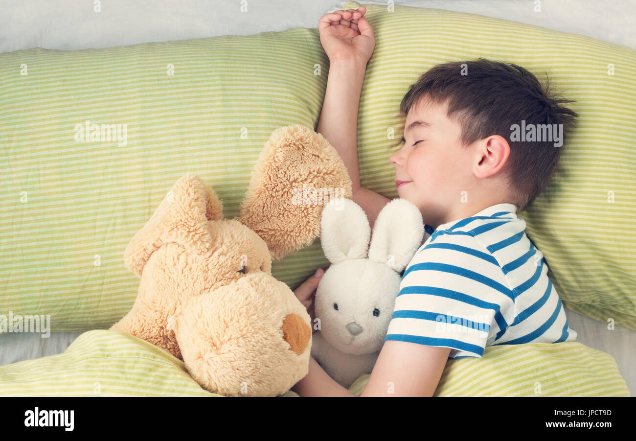 One year old baby in the bed Stock Photo Alamy