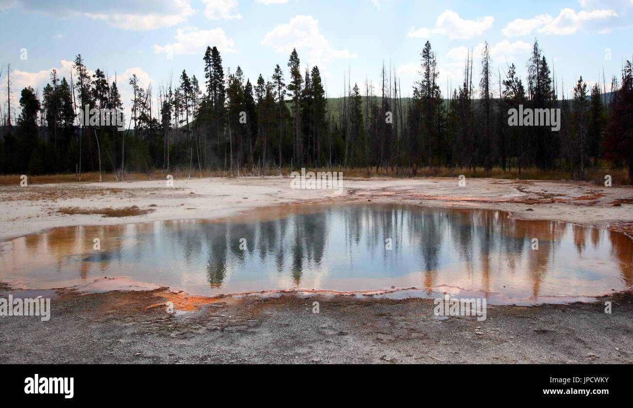 Emerald Pool hot spring in the Black Sand Geyser Basin in Yellowstone National Park in Wyoming USA Stock Photo
